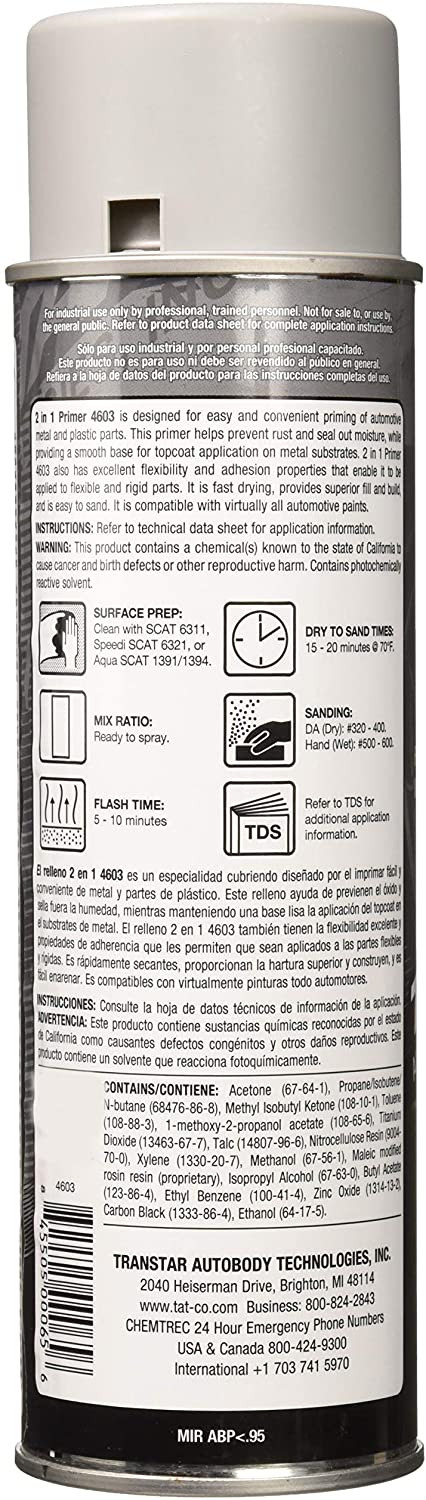 2-in-1 Primer, Gray - Transtar 15oz Aerosol 4603