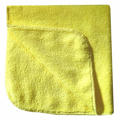 Microfiber Cloth, Medium Duty, 16 in x 16 in, Yellow, Pack of 5